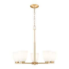 Z-Lite Naya 5 Light Chandelier in Modern Gold color, Steel frame