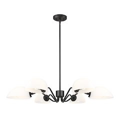 Z-Lite 6 Light Chandelier, Matte Black
