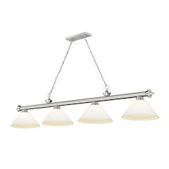 Z-Lite Cordon 4 Light Billiard, Steel Frame, Matte Opal Shade Color