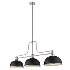 Z-Lite Melange 3 Light Billiard, Matte Black + Brushed Nickel Shade Color