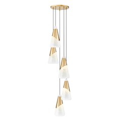 Z-Lite Aimie 5 Light Chandelier, Modern Gold
