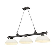 Z-Lite Cordon 3 Light Billiard, Steel Frame, Matte Opal Shade Color