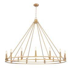 Z-Lite Dennison 16 Light Chandelier in Signature Brass color, Steel frame