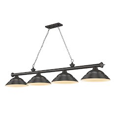 Z-Lite Cordon 4 Light Billiard, Steel Frame, Bronze Shade Color