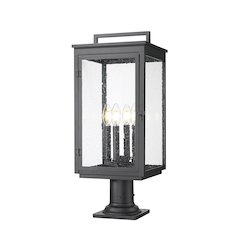 Z-Lite Hartwell 4 Light Outdoor Pier Mounted Fixture in Sand Black color