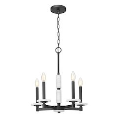 Z-Lite Kaden 5 Light Chandelier in Matte Black color, Steel frame