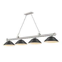 Z-Lite Cordon 4 Light Billiard, Steel Frame, Matte Black Shade Color