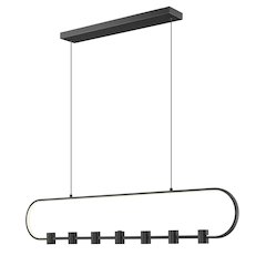 Z-Lite 7 Light Linear Chandelier, Matte Black