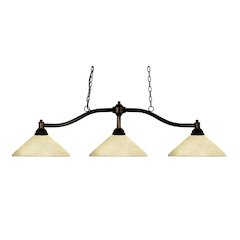 Z-Lite Chance 3 Light Billiard, Steel Frame, Golden Mottle Shade Color