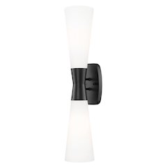 Z-Lite 2 Light Wall Sconce, Matte Black