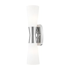 Z-Lite 2 Light Wall Sconce, Polished Nickel
