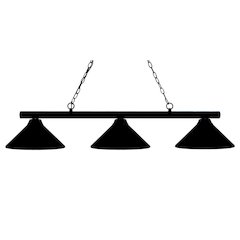 Z-Lite Sharp Shooter 3 Light Billiard, Steel Frame, Matte Black Shade Color