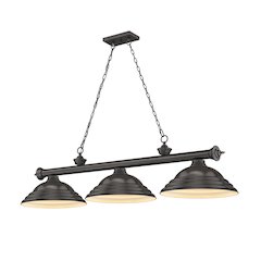 Z-Lite Cordon 3 Light Billiard, Steel Frame, Bronze Shade Color