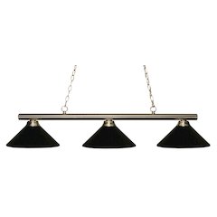 Z-Lite Sharp Shooter 3 Light Billiard, Steel Frame, Matte Black  Shade Color