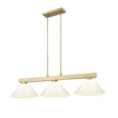 Z-Lite Cobalt 3 Light Billiard, Steel Frame, White Shade Color