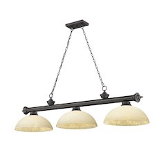 Z-Lite Cordon 3 Light Billiard, Steel Frame, Golden Mottle Shade Color