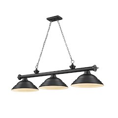 Cordon 3 Light Billiard, Steel Frame, Matte Black Shade Color