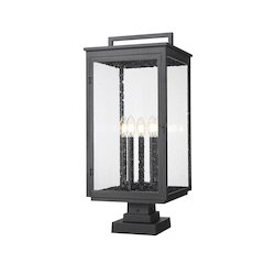 Z-Lite Hartwell 5 Light Outdoor Pier Mounted Fixture in Sand Black color