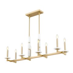 Z-Lite Kaden 8 Light Linear Chandelier in Modern Gold color, Steel frame