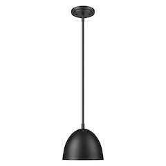 Z-Lite 1 Light Pendant, Matte Black