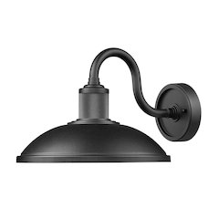 Z-Lite RLM 1 Light Outdoor Wall Light in Sand Black color, Aluminum frame