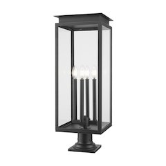 Z-Lite Nova 4 Light Outdoor Pier Mounted Fixture, Black