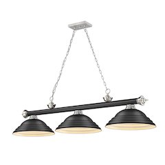 Z-Lite Cordon 3 Light Billiard, Steel Frame, Matte Black Shade Color