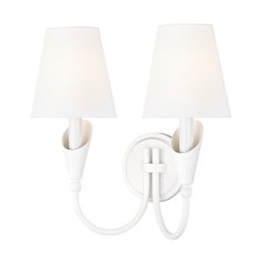 Z-Lite Claudelle 2 Light Wall Sconce in Textured White color, Steel frame