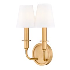 Tova 2 Light Rubbed Brass Wall Sconce