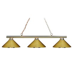 Z-Lite Sharp Shooter 3 Light Billiard, Steel Frame, Polished Brass Shade Color