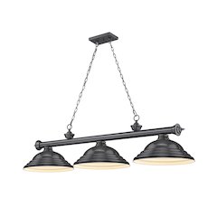 Z-Lite Cordon 3 Light Billiard, Steel Frame, Bronze Plate Shade Color