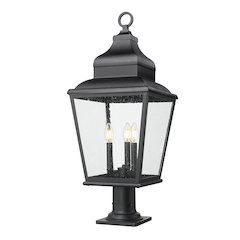 Z-Lite 3 Light Outdoor Pier Mounted Fixture, Sand Black