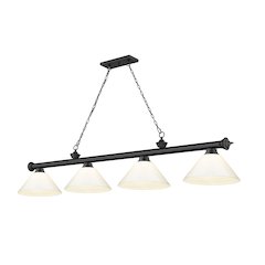 Z-Lite Cordon 4 Light Billiard, Steel Frame, White Shade Color
