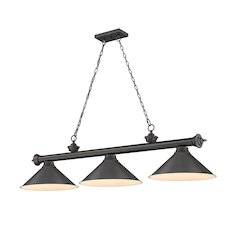 Z-Lite Cordon 3 Light Billiard, Steel Frame, Bronze Shade Color
