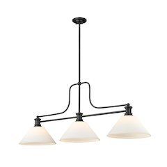 Z-Lite Melange 3 Light Billiard, Steel Frame, Matte Opal Shade Color