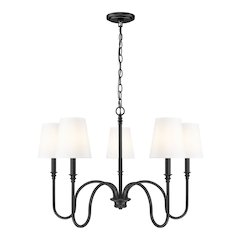 Z-Lite 5 Light Chandelier, Matte Black