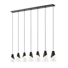 Z-Lite Aimie 7 Light Linear Chandelier, Matte Black