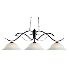 Z-Lite Phoenix 3 Light Billiard, Steel Frame, White Mottle Shade Color