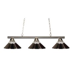 Z-Lite Sharp Shooter 3 Light Billiard, Steel Frame, Brushed Nickel Shade Color