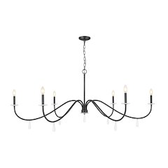 Z-Lite 6 Light Chandelier, Matte Black