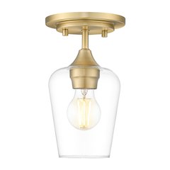 Z-Lite 1 Light Flush Mount, Burnished Brass