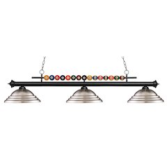Z-Lite Shark 3 Light Billiard, Steel Frame, Brushed Nickel Shade Color