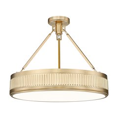 Z-Lite 3 Light Semi Flush Mount, Modern Gold