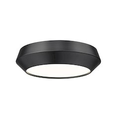 Z-Lite 1 Light Flush Mount, Matte Black