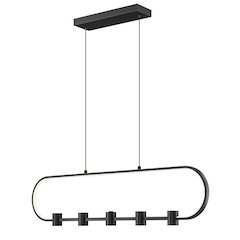 Z-Lite 5 Light Linear Chandelier, Matte Black