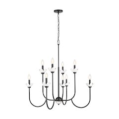 Z-Lite Allistair 8 Light Chandelier in Matte Black color, Steel frame