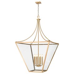 Z-Lite 8 Light Chandelier, Rubbed Brass