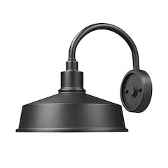 Z-Lite RLM 1 Light Outdoor Wall Light in Sand Black color, Aluminum frame