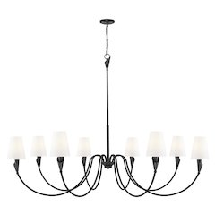 Z-Lite Claudelle 8 Light Chandelier in Matte Black color, Steel frame