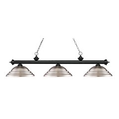 Z-Lite Riviera 3 Light Billiard, Steel Frame, Brushed Nickel Shade Color